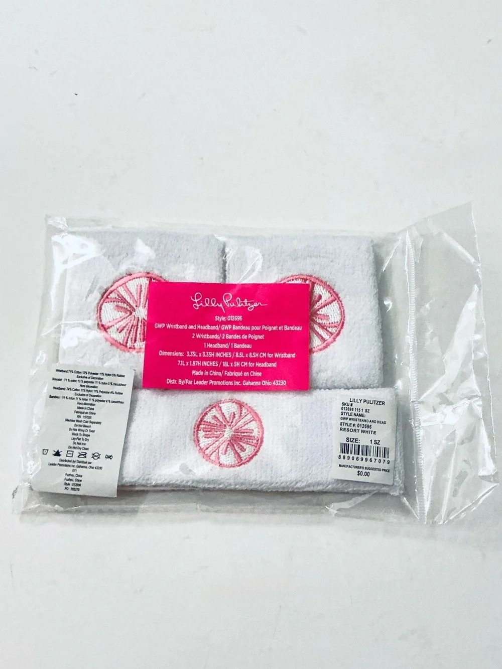 LILLY PULITZER, GWP Wristband and Headband Set in Resort White, NWT